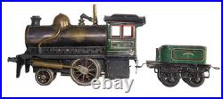 1910's Bing 1-gauge Steam Stork Leg Locomotive Passenger Set with Station platform