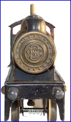 1910's Bing 1-gauge Steam Stork Leg Locomotive Passenger Set with Station platform