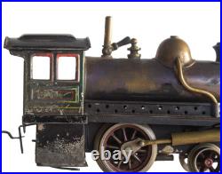 1910's Bing 1-gauge Steam Stork Leg Locomotive Passenger Set with Station platform
