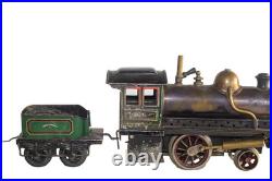1910's Bing 1-gauge Steam Stork Leg Locomotive Passenger Set with Station platform