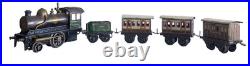 1910's Bing 1-gauge Steam Stork Leg Locomotive Passenger Set with Station platform