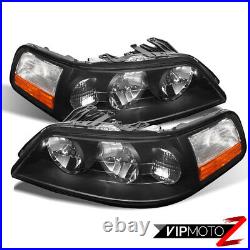 2005-2011 Lincoln Town Car Sedan Limo Black Front LEFT RIGHT Headlights Assembly