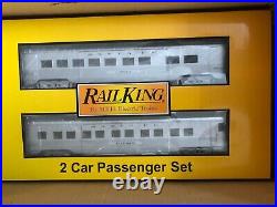 2 Boxes NIB MTH Rail King Santa Fe 2-Car 60' Streamlined Passenger Set +