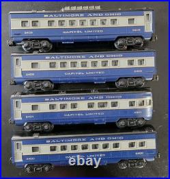 4. Williams Streamliner Passenger Car Set Baltimore & Ohio Capitol Limited XS87
