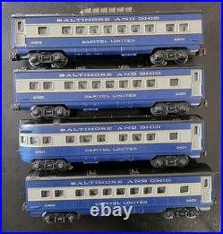 4. Williams Streamliner Passenger Car Set Baltimore & Ohio Capitol Limited XS87