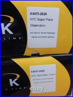 5 K-LINE k-4470B NEW YORK CENTRAL 28TH ANN PASSENGER CAR SET NIB O GAUGE RARE