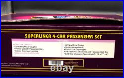 AMTRAK Superliner 4-Car Passenger Set O Gauge Train MTH #20-6524 NEW