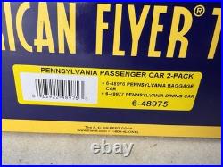 American Flyer 6-48975 S Gauge Pennsylvania Railroad Passenger Car Set 2 / NEW