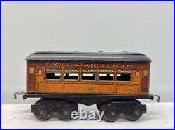 American Flyer Prewar Tinplate Black 1201 Electric Engine 4-Car Passenger Set