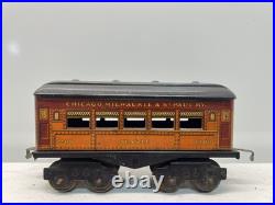 American Flyer Prewar Tinplate Black 1201 Electric Engine 4-Car Passenger Set