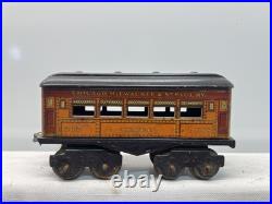 American Flyer Prewar Tinplate Black 1201 Electric Engine 4-Car Passenger Set