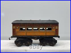 American Flyer Prewar Tinplate Black 1201 Electric Engine 4-Car Passenger Set