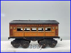 American Flyer Prewar Tinplate Black 1201 Electric Engine 4-Car Passenger Set