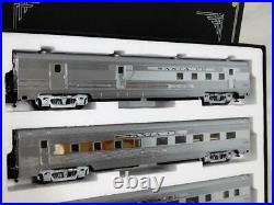 American Models SANTA FE Chrome BUDD passenger cars set of 4 streamliners S LN
