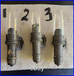 Antique Set of 3 The Safety Co New York Railroad Passenger Car Candle Lamps
