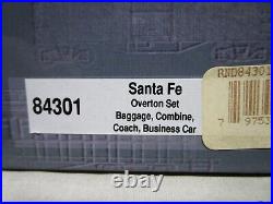 Athearn Roundhouse HO Scale Santa Fe Overton Passenger Car Set of 4 NOS 84301