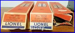 CLASSIC SET OF FIVE 2530 SERIES Lionel PASSENGER CARS IN GOOD CONDITION