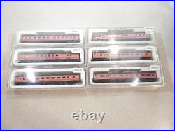 Con-Cor N SCALE Southern Pacific SIX Passenger Car SET LN RED ORANGE DAYLIGHT