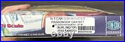 Con-Cor N Scale 003-5400051 5-Car Corrugated Passenger Car Set Burlington