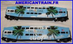 Florida Tri-Rail 2-Car Bombardier Passenger Set 3 Rails O Scale MTH