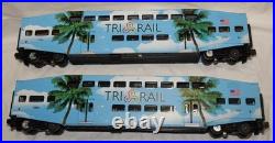 Florida Tri-Rail 2-Car Bombardier Passenger Set 3 Rails O Scale MTH