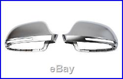 For Audi A4 S4 B8 Alloy Matt Wing Mirror Door Caps Cover Trim Case Housing