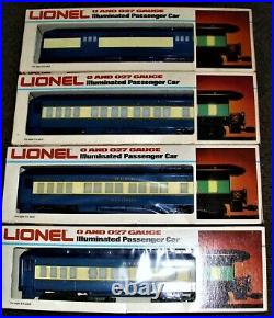 Four (4) Lionel Blue Comet Passenger Cars Set