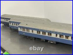 HO B&O Baltimore & Ohio 3-Car Passenger Set Rivarossi Lit Interiors Metal Wheels