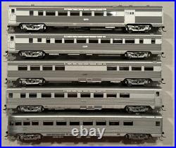 HO MTH 80-60003 Santa Fe 5 Car Passenger Set (Ribbed) ATSF Metal Wheels