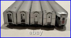 HO MTH 80-60003 Santa Fe 5 Car Passenger Set (Ribbed) ATSF Metal Wheels