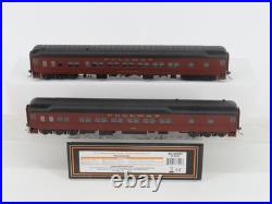 HO Scale MTH 80-40003 Pullman Maroon HW Sleeper Passenger 2-Car Set withLights