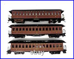 HO Set of 3 Roundhouse Strasburg Railroad Overland Coach Cars in Brown 133JKIX