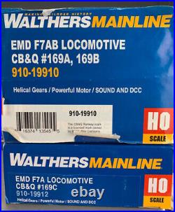 HO Walthers Mainline CB&Q 7 Car Passenger Set + A/B/A Locos DCC/SND NIB! HO2148