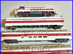 HO scale Bachmann Autotrain Train Set Locomotive 1 Baggage2 passenger Cars