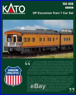 KATO 106086 N Union Pacific 7 Passenger Car Excursion Train Set 106-086