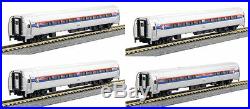 KATO 1068011 N Amtrak Amfleet Phase I Passenger 4 Car Set/Bookcase 106-8011- New