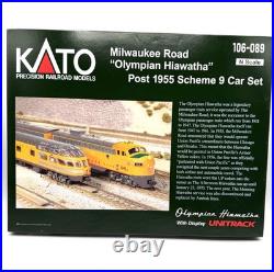 KATO 106-089 N Scale Milwaukee Road Olympian Hiawatha 9-Car Passenger Set