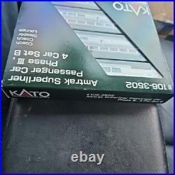 KATO #106-3502 N scale Amtrak Superliner Passenger Car Phase? Set B 4x Trains