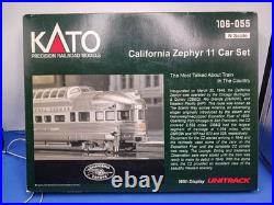 KATO N 106-055 California Zephyr 11 Car Passenger Set Tested Used Very Good