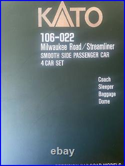 KATO N-Scale 106-022 Milwaukee Road /Streamliner SMOOTH SIDE PASSENGER 4 CAR SET