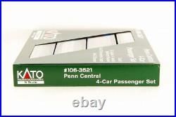 KATO N-Scale #106-3521 Penn Central 4-Car Passenger Set Made in Japan Rare