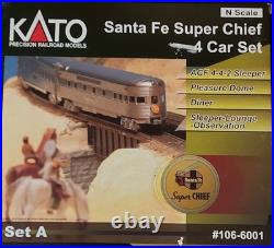 KATO N Scale 106 6001 Santa Fe Super Chief 4 Passenger car set A KATO N Scale 106 6001 Santa Fe Super Chief 4 Passenger car set A