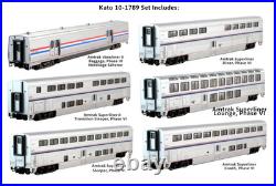 KATO N Scale Amtrak Superliner I Phase VI 6 Passenger Car Set 10-1789