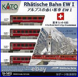 KATO N gauge Alps red passenger car Ew I 4-car basic set 10-1413 (Pre-Order)