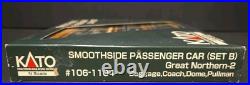 KATO Smooth Side Passenger Car Set B Great Northern 2 N Gauge 106-1104 US Seller