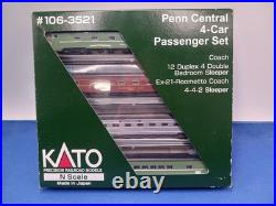 KATO USA 106-3521 Penn Central 4 Car Passenger Set 684233