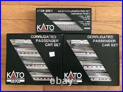 KATO n scale Canadian Pacific E8 locomotives And corrugated passenger set A + B