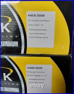 K-Line K-4630 Santa Fe Black Bonnet Midnight Chief 18 2 Car Passenger Set NIB K-Line K-4630 Santa Fe Black Bonnet Midnight Chief 18 2 Car Passenger Set NIB