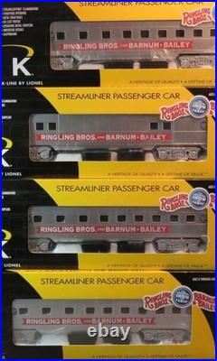 K-line By Lionel Ringling Bros Circus Streamliner 4 Car Passenger Set 6-21231 K-line By Lionel Ringling Bros Circus Streamliner 4 Car Passenger Set 6-21231