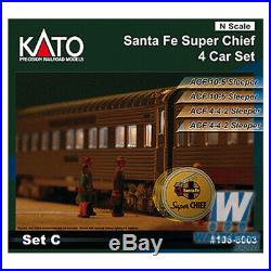 Kato 1066003 Corrugated Passenger Set Santa Fe Super Chief Set C 4-Cars N Scale